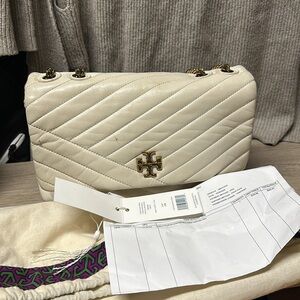 Tory Burch White Kira Chevron Convertible Shoulder Bag